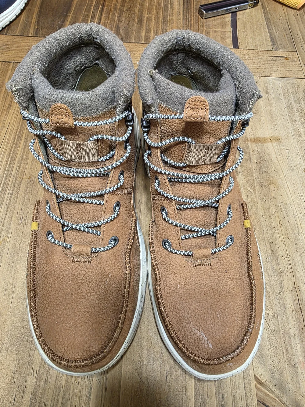 Men's Hey Dudes Brown Leather Lace-Up Casual Boot